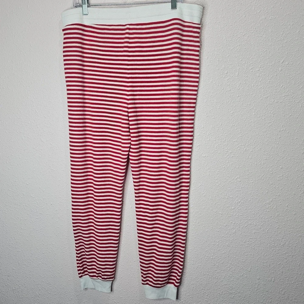 Auden‎ Sleepwear Womens Size XL Christmas Pajama Set Red White Striped Top Pants - Picture 8 of 8